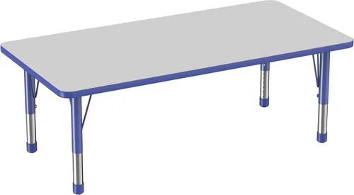 Vista 10 de FDP - Mesa rectangular para actividades escolares y aulas (24 x 36 pulgadas), patas gruesas para niños pequeños, altura ajustable de 15 a 24