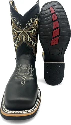 Vista 3 de Western Shops - Botas vaqueras de piel auténtica para hombre