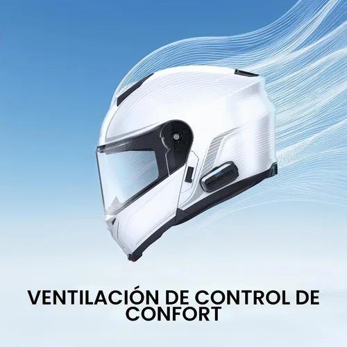 Vista 4 de Sena OUTRUSH 2 - Casco modular de motocicleta inteligente con conectividad Bluetooth y comunicación de intercomunicación de malla Negro mate