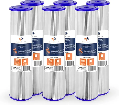 Vista 10 de Aquaboon Cartucho de filtro de agua de sedimento plisado para toda la casa, 1 micrón, repuesto de filtro de pozo de 20 x 4.5 pulgadas, compatible