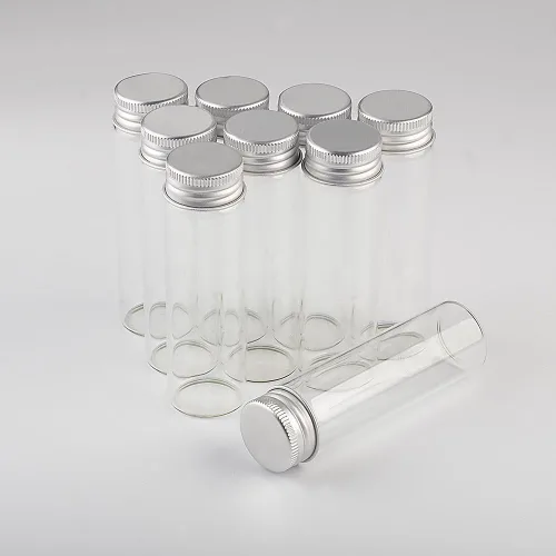 Vista 7 de Frascos de sello vacío de 1.7 fl oz Botella de vidrio con tapa de rosca de color plateado de aluminio Sellado Contenedor de regalo de alimentos