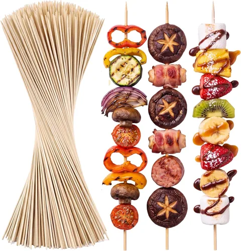 Vista 8 de Suclain 300 Pcs Smores Sticks 18" Long 5mm Thick, Marshmallow Roasting Sticks Bamboo Skewers BBQ Kabob Grilling Barbecue Roasting Camping for