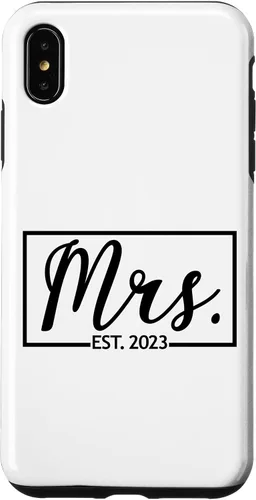 Vista 11 de iPhone 16 Mrs. Est. 2023 Casado luna de miel esposa señor a juego caso de boda