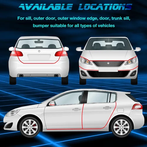 Vista 7 de Marsui 3 rollos de envoltura de vinilo de 66 pies para automóvil, protector de entrada de puerta automotriz, protector reflectante para umbral