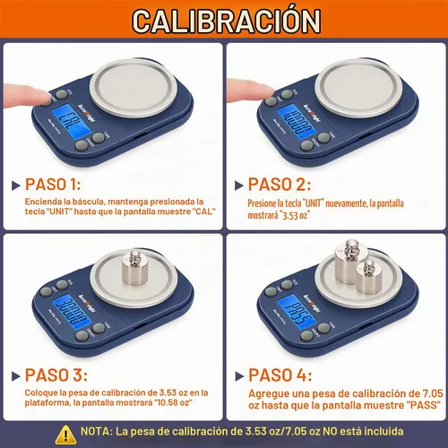 Vista 3 de Báscula digital de gramos AccuWeight con 10.58 oz/0.0004 oz