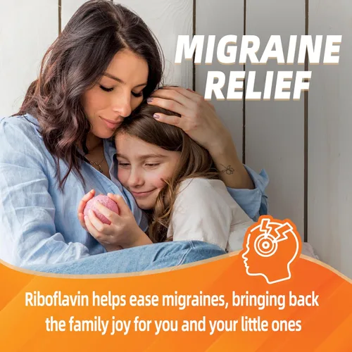 Vista 4 de Gomitas de vitamina B2 Riboflavina 400 mg Vitamina B2 400 mg masticable para adultos y niños, alivio de la migraña y apoyo de energía y sistema