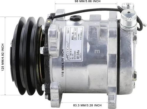 Vista 5 de Compresor universal del A/C con 2PK embrague SD 507 estilo 5H11 R134a V correa 12V