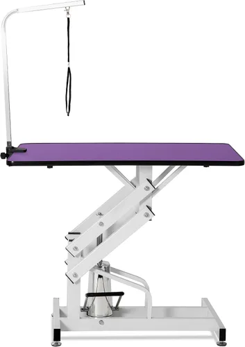 Vista 10 de Mesa hidráulica de aseo para perros pequeños, medianos y grandes, mesa de aseo para mascotas con brazo superior ajustable y soga, altura ajustable