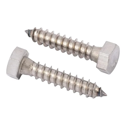 Vista 2 de Pernos de retraso de 1/4 x 1-1/2 acero inoxidable (paquete de 25) acero inoxidable 18/8, tornillo de madera de cabeza hexagonal resistente, grado
