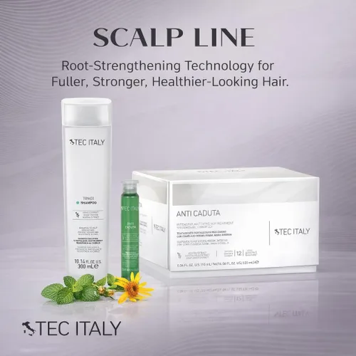 Vista 6 de Tec Italy Tonico Champú voluminizador para fortalecimiento del cabello fino y débil, añade grosor corporal, limpiador diario suave, cuidado ligero