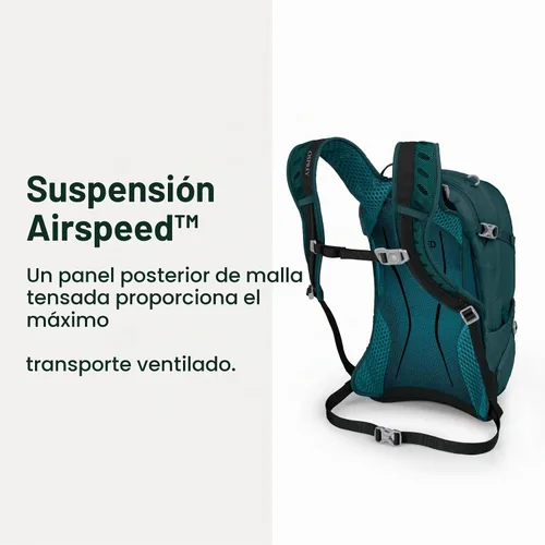 Vista 4 de Osprey Sylva 12L Mochila de ciclismo para mujer con depósito hidráulico, verde Baikal