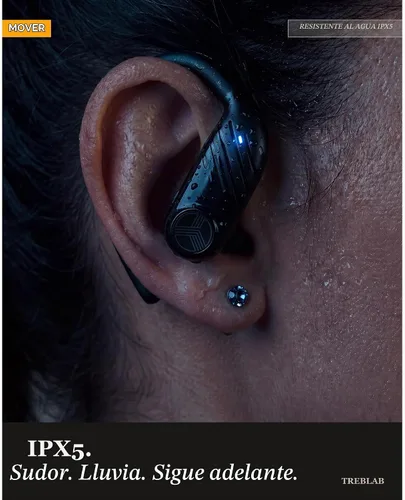 Vista 3 de TREBLAB X3-Pro Earbuds Wireless Bluetooth, Earhook IPX5 11H Powerbank Negro (black Logo)