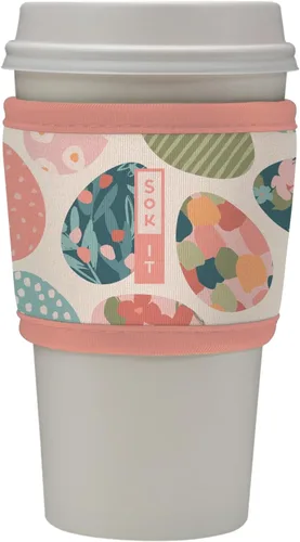 Vista 41 de Sok It HotSok Coffee & Tea - Funda de neopreno con aislamiento reutilizable (floral abstracto)