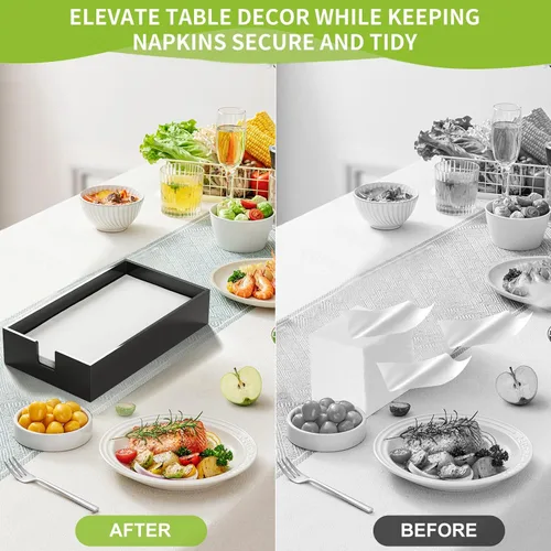 Vista 3 de Servilletero acrílico para toallas de invitados, bandeja de almacenamiento de toallas de mano de papel de baño negro, soporte de toalla de papel