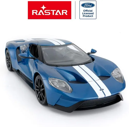 Vista 3 de RASTAR Auto RC 1/14 Ford GT Control remoto RC Race Toy Car para niños, puertas abiertas por manual, azul (2.4 GHz)