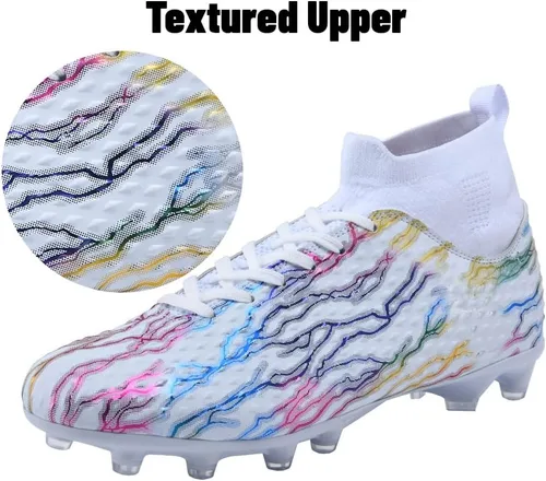 Vista 2 de Maylrvjv Zapatos de fútbol para hombre, botas de fútbol sala, tacos de competición, zapatillas deportivas para interiores y exteriores