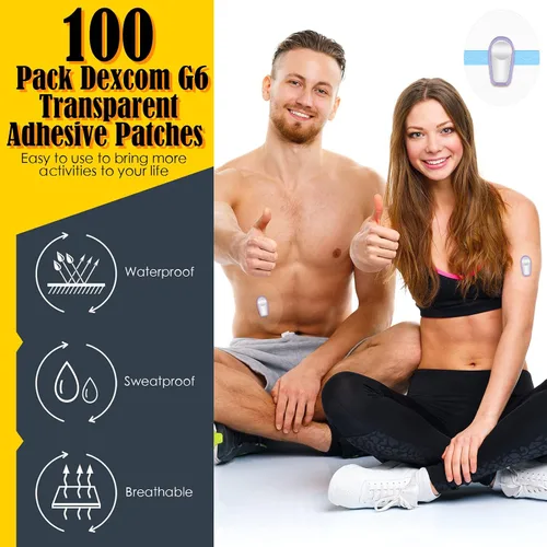 Vista 6 de Nuanchu 100 parches adhesivos impermeables compatibles con G6, calcomanías transparentes de larga duración, a prueba de sudor, protección continua