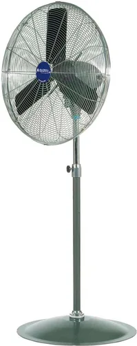 Vista 2 de Global Industrial Ventilador de pedestal oscilante resistente, 24" de diámetro, plateado, 1/4HP, 7525 CFM, 3 velocidades, para uso comercial e