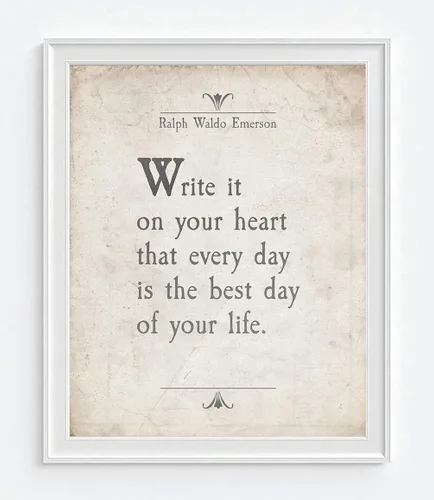 Vista 4 de Impresiones de arte de cita de Ralph Waldo Emerson, juego de 4, sin marco, señal literaria vintage inspiradora y motivacional, tamaños