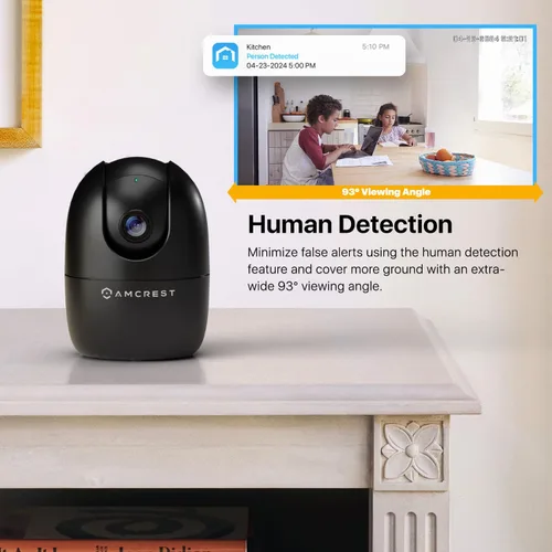 Vista 4 de Amcrest Cámara WiFi 1080P para interiores, cámara de niñera, cámara para perros, monitor de sonido y bebé, detección de personas y mascotas