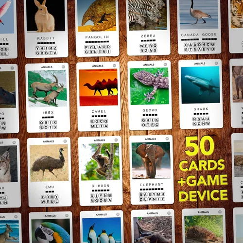 Vista 4 de 100 PICS Animals - Juego de tarjetas didácticas de viaje, adivina 100 animales, estuche revela-tarjetas, para adultos y niños a partir de 6 años