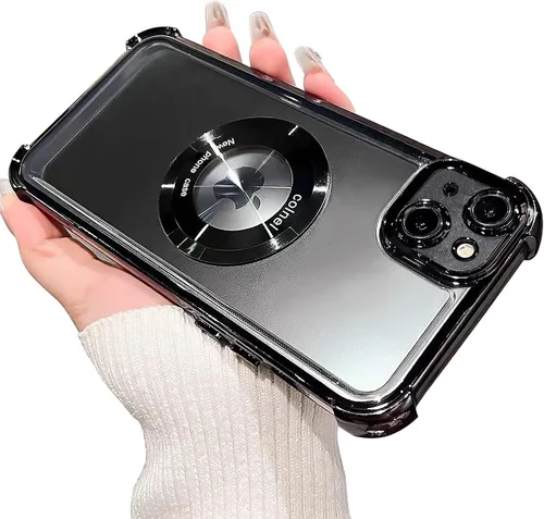 Vista 16 de Funda magnética transparente para iPhone 11, funda de lujo con cuatro esquinas brillantes, protección a prueba de golpes de grado militar