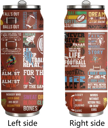 Vista 2 de Taza de viaje de fútbol con tapa, regalos para amantes del fútbol, vaso de acero inoxidable al vacío, taza de café, regalos para mujeres y hombres