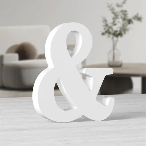 Vista 27 de AOCEAN Letras de madera grandes blancas de 10 pulgadas, letras de madera sin terminar para decoración de pared, letras decorativas de pie