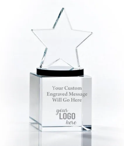 Vista 7 de Baudville Trofeo grabado - Premio de cristal - Mini en forma de estrella