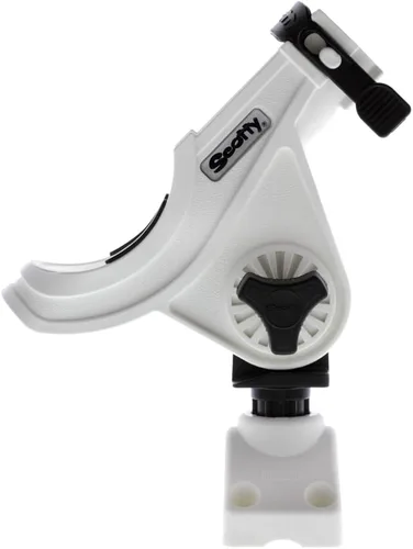 Vista 4 de Scotty #280-WH Baitcaster/Spinning Rod Holder w/#241 Montaje en cubierta lateral (blanco)