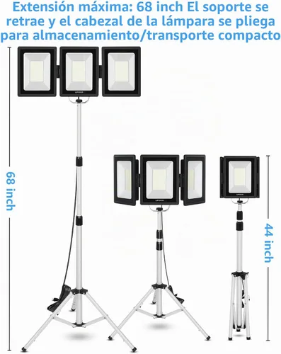 Vista 7 de UFOND 21000LM LED Work Light with Stand, Foldable Worklight 3 Brightness