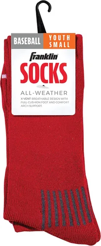 Vista 6 de Franklin Sports Calcetines de béisbol y sóftbol juveniles, calcetines deportivos altos para niños y niñas, tallas juveniles
