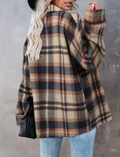 Vista 165 de ZOLUCKY Chaqueta de manga larga con botones para mujer, talla grande, blusas