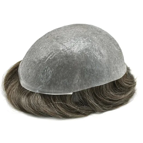 Vista 88 de 0.002 in ultra fina piel tupé Remy cabello humano piezas para hombres V-Looped sistema de pelo para hombre tupé pelo tupé para hombres protesis