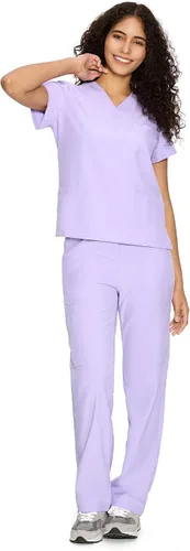Vista 30 de COZYFIT Scrubs for Women Set - V-Neck & Straight Leg Pants with 9 Pockets Negro