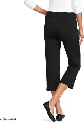 Vista 2 de Lands' End Pantalones cortos de tiro medio Starfish para mujer Negro