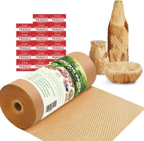 Vista 10 de Papel de embalaje de panal de abeja, papel de embalaje de 12" x 100', alternativa sustitutiva para envoltura de amortiguación de burbujas para Negro