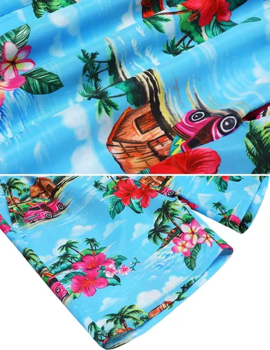 Vista 4 de Daupanzees Shorts de baño para hombre con cordón y cintura elástica con bolsillos
