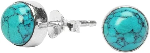 Vista 2 de Gemstone Stud Post Earrings, 925 Sterling Silver Gemstone Earring 6 MM Round Girl Women Gift