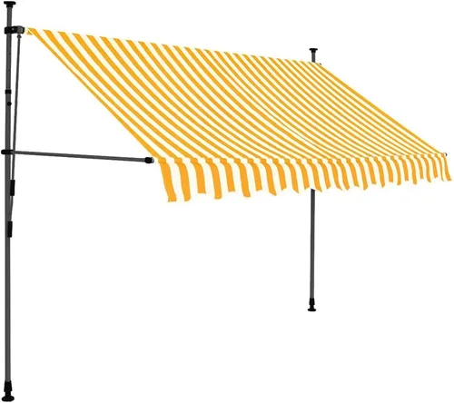Vista 2 de vidaXL Toldo retráctil, toldo retráctil manual para patio al aire libre, toldo de refugio de sombra con LED para jardín, patio, balcón, 98.4 Naranja