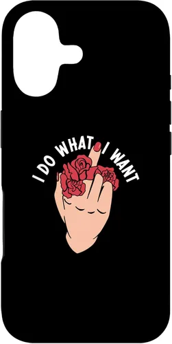 Vista 32 de I Do What I Want Middle Finger Flowers Women Case for iPhone 16