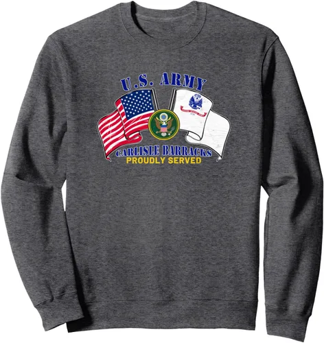 Vista 4 de Carlisle Barracks Pennsylvania Pa Army Base - Sudadera con bandera estadounidense, Negro