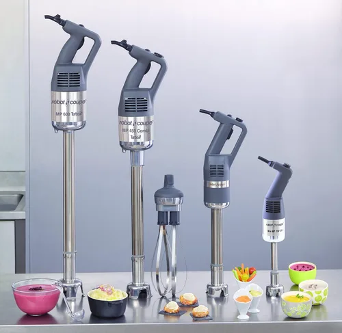 Vista 2 de Robot Coupe MMP190VV Mezclador de inmersión Mini Power Mixer con hoja de acero inoxidable, eje de 8 pulgadas, velocidad variable, gris
