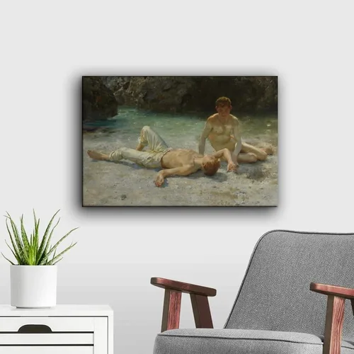 Vista 6 de 43 impresiones de niños por Henry Scott Tuke Noonday Heat Poster Pintura decorativa lienzo arte de pared póster de sala de estar, dormitorio