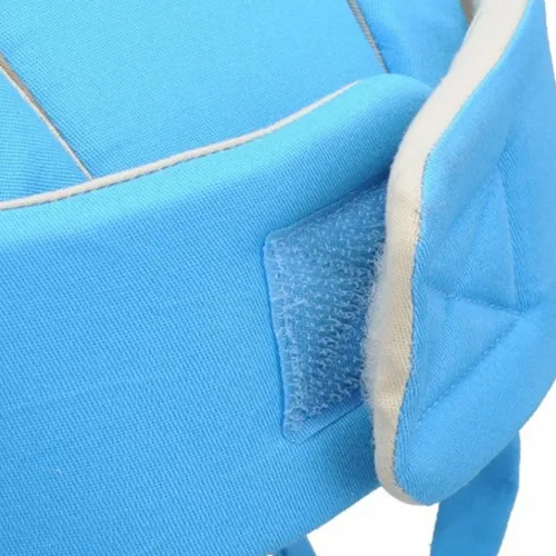 Vista 4 de Casco de seguridad ajustable para bebé, protección para la cabeza, sombrero de protección para andar en bicicleta, caminar y gatear (azul)