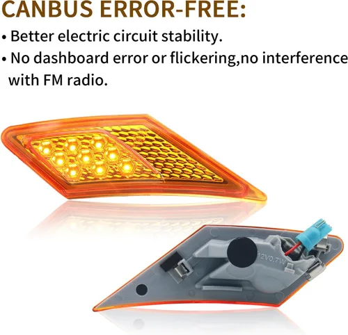 Vista 2 de Led Technology - Lámpara de marcador lateral ECE para 86/GT86/BRZ/para Scion FR-S 2013-2020(lente ámbar con luz ámbar)
