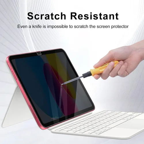 Vista 6 de Protector de pantalla de privacidad para iPad de 10.9 pulgadas de dureza 9H (para versión 2022, 10ª generación, A2696/A2757/A2777), antiarañazos
