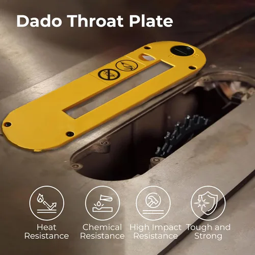 Vista 5 de TonGass Dado - Placa de garganta compatible con sierra de mesa portátil DeWalt de 10 pulgadas, compatible con DWE7490, DWE7491, DWE7491RS (tipo 2)