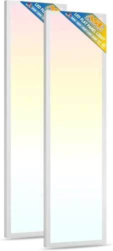 Vista 10 de Allsmartlife Luz LED plana de 1 x 2 pies, montaje en superficie, 24 W, 2880 lm, 5CCT, 3000K-6000K, regulable, luz de techo LED ultra delgada