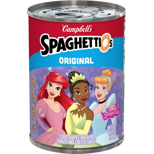 Vista 17 de SpaghettiOs Pasta enlatada con albóndigas A to Z's, lata de 15.6 onzas